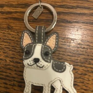 Gray and White Dog Keychain by Coach